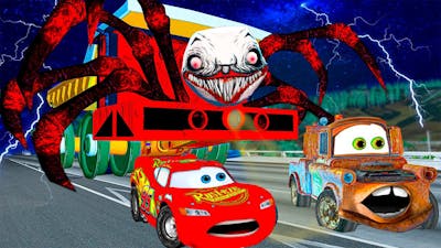 Lightning McQueen and MATER vs Choo Choo Charles Zombie Pixar cars apocalypse in  BeamNG.drive