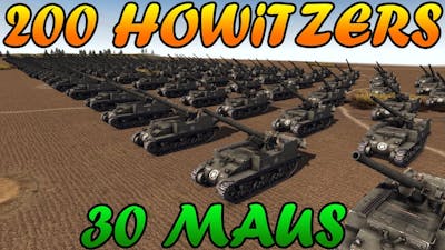 Men of War Assault Squad 2 - 200 155mm Howitzers vs 30 MAUS + Bonus Clip - Editor Scenario #47