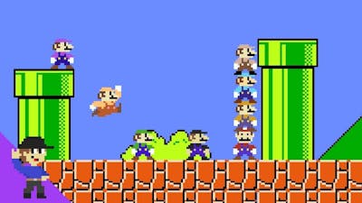 What if 8 Marios tried to beat Super Mario Bros.?