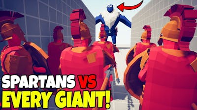 TABS Spartan Shield Wall vs EVERY GIANT! - Totally Accurate Battle Simulator