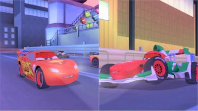 Disney Pixar Cars 2 Lightning McQueen vs Francesco Bernoulli Race