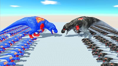 ALL SUPERMAN T-REX vs ALL DARK SUPERMAN T-REX DEATH RUN - Animal Revolt Battle Simulator