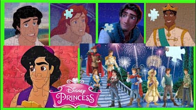 ALL Disney Princes Jigsaw Puzzle Games Activity for kids