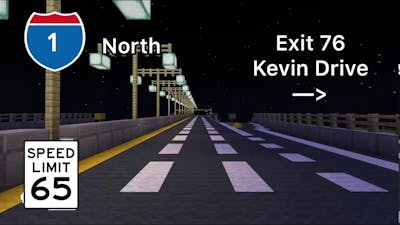 Minecraft Freeway! Interstate 1 at Night! (North and South)