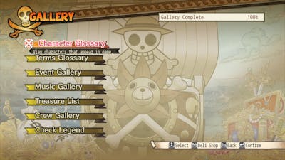 Gallery Complete 100% info One Piece 3 Pirate Warriors 3