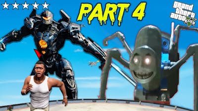GTA 5 : CURSED THOMAS THE TRAIN Fight With GIANT ROBOT PART 4 | THOMAS TRAIN Attack FRANKLIN