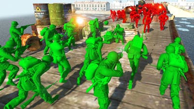 Insane Green Army Men BRIDGE CROSSING Battle! - Men of War: Army Men Mod Battle Simulator