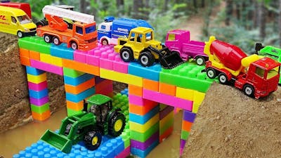 Bridge Construction Vehicles, Dump Trucks Blocks Toys