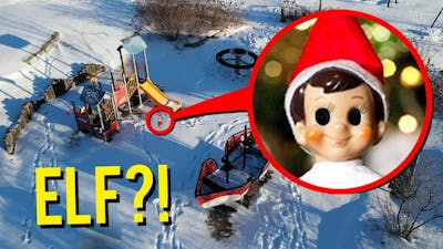 DRONE CATCHES ELF ON THE SHELF AT HAUNTED PARK!! (HE ACTUALLY MOVED!)