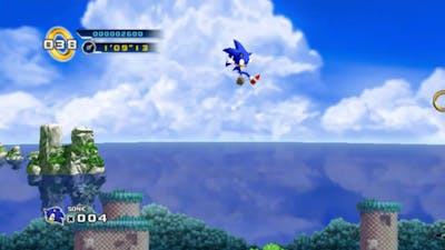 Sonic the Hedgehog 4 episode 1 - Spash Hill Zone - Many 1ups were received!