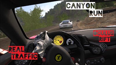 Porsche GT3 RS and 458 Italia Canyon Run - REAL TRAFFIC - VR [Oculus Rift] | Assetto Corsa Gameplay