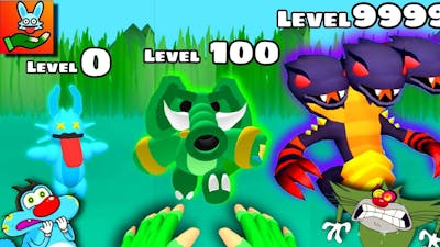 Oggy And Jack try to Max Level in Monster Life Game 😱 Oggy Game | Part-2