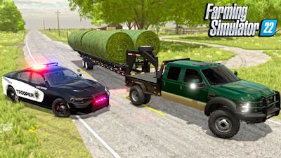 I GOT PULLED OVER BY POLICE FOR HAULING HAY!? (GRANDPAS FARM)