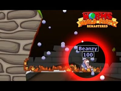 Worms World Party Remastered 1P Worm vs 3 Worms AI