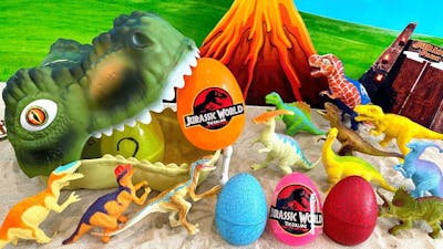 Dinosaur Head eats Dinosaur Eggs - Funny Dinosaurs Story - Jurassic World Evolution 2