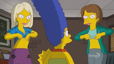 The Simpsons Neighbors trying to breastfeed Maggie